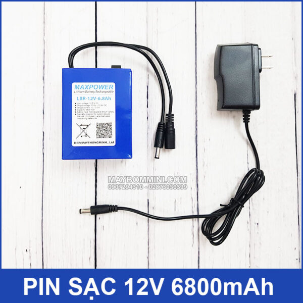 Pin sạc 12V 6800mAh MAXPOWER kèm sạc 3