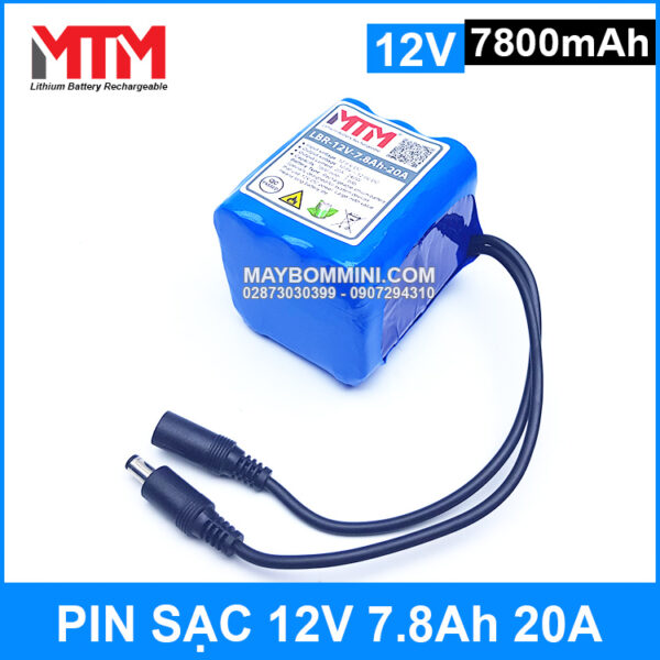 Pin sạc lithium 12V 7800mAh 3S chịu tải 20A MTM 3