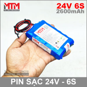 Khối pin 24V 2.6Ah 6S 65A MTM kèm sạc 17