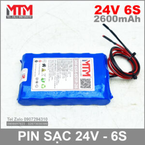 Khối pin 24V 2.6Ah 6S 65A MTM kèm sạc 18