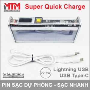 Sạc dự phòng 16000mAh 22.5W - sạc nhanh 2 chiều QC PD 14