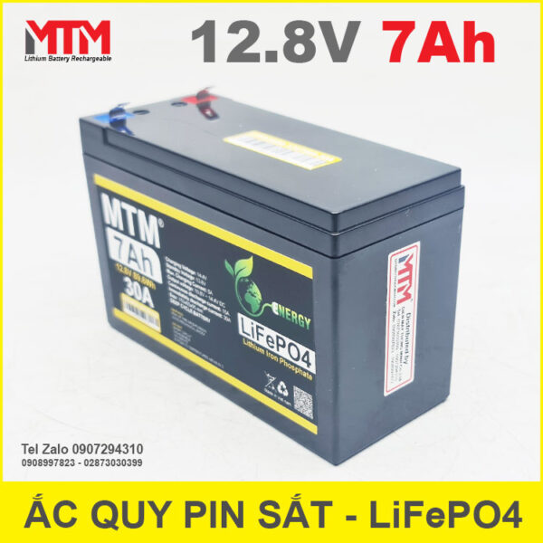 Bình ắc quy pin sắt LiFePo4 12V 7Ah 30A 4