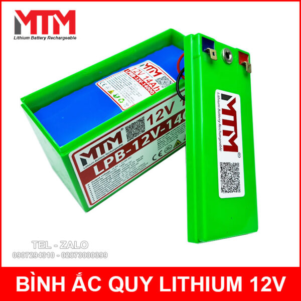 Bình ắc quy pin lithium 12V 14000mah 40A MTM kèm sạc 6