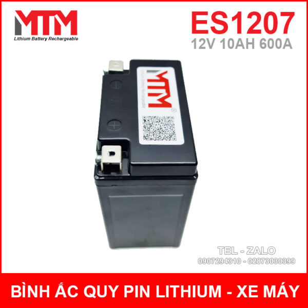 Bình ắc quy pin lithium xe máy 12V 10Ah 600A ES1207 7