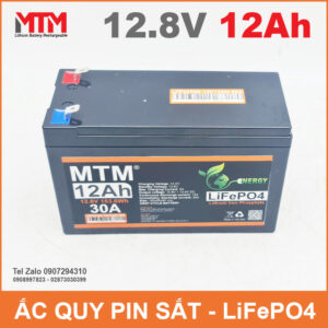 Bình ắc quy pin sắt LiFePo4 12V 12Ah 30A 12