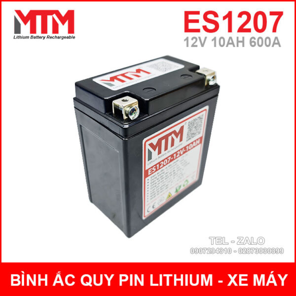 Bình ắc quy pin lithium xe máy 12V 10Ah 600A ES1207 4