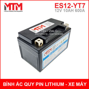 Bình ắc quy pin lithium xe máy 12V 10Ah 600A ES12YT7 13