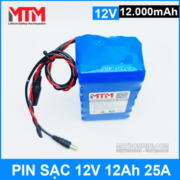 Pin sạc 12V 12Ah 25A 3S MTM 4