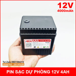 Pin sạc dự phòng 12V 4000mAh kèm sạc 12