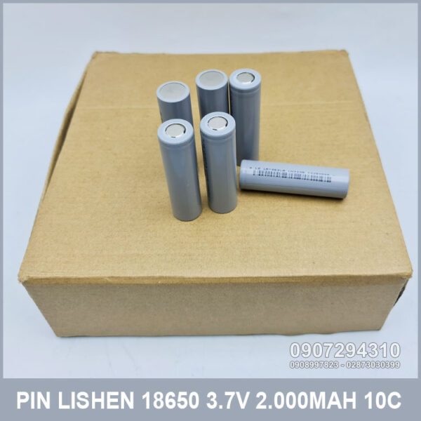 Pin 18650 2000mAh 3.7V 10C Lishen xám 9