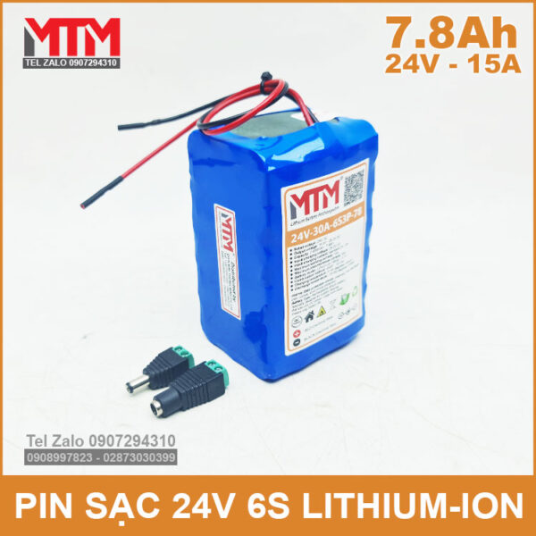 Pin sạc 24V 7.8Ah 15A 6S MTM 3