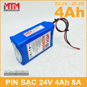 Khối pin 24V 4Ah 6S chịu tải 5A MTM 16