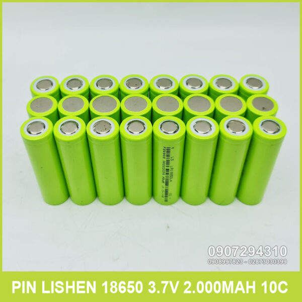 Pin 18650 2000mAh 3.7V 10C Lishen xanh 5