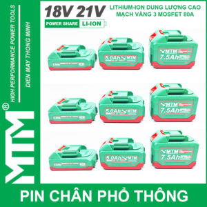 Pin chân phổ thông Makita 18V 21V 2.5Ah 5 cell mạch 80A led báo pin chống sốc - Cell EVE 25P 18