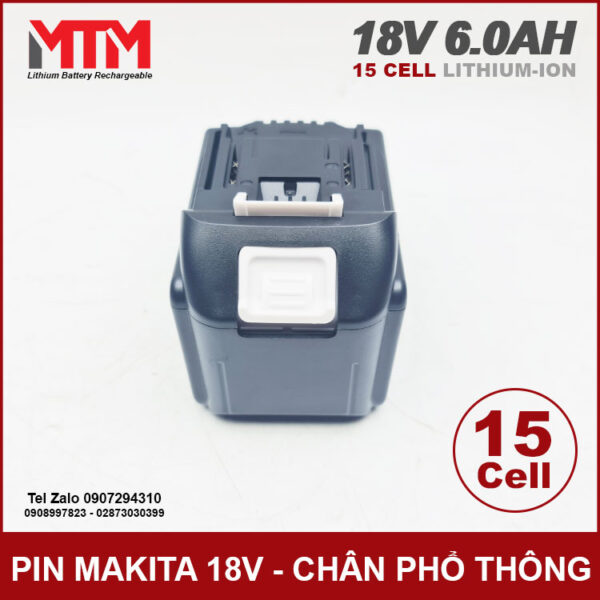 Pin chân phổ thông Makita Hukan Dekton 18V 21 6.0Ah 15 cell mạch 80A 6