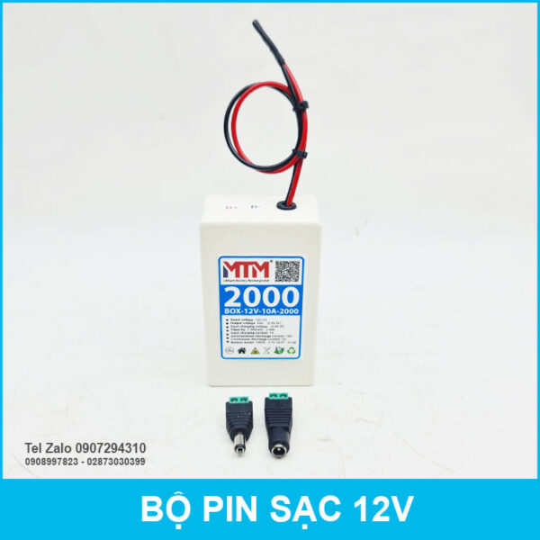 Bộ box pin sạc 12V 2000mAh 10A MTM 7