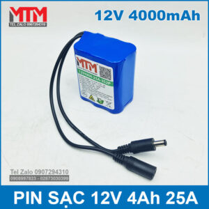 Pin sạc 12V 4Ah 25A 3S MTM 12