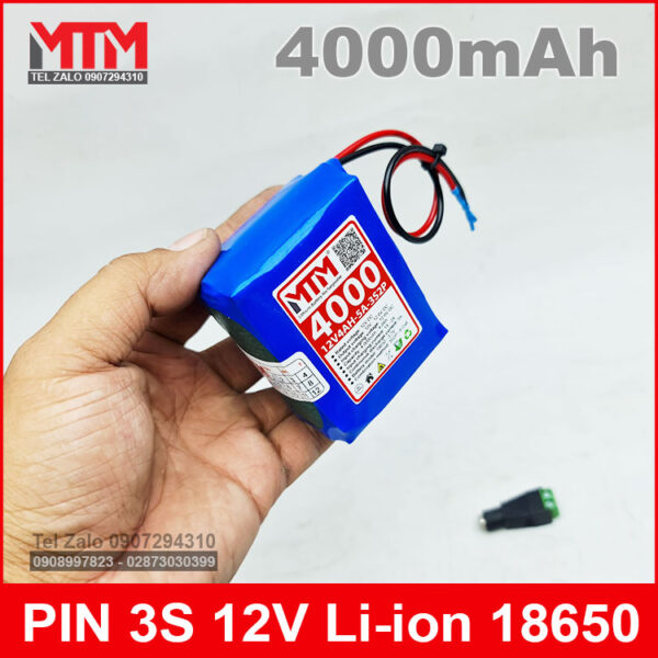 Khối pin sạc 12V 4Ah 5A 3S MTM kèm sạc 4