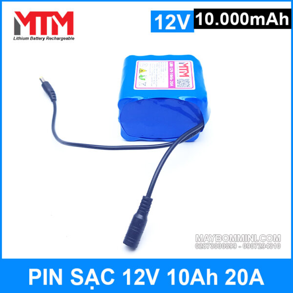 Pin sạc lithium 12V 10.000mAh 3S chịu tải 20A MTM 4