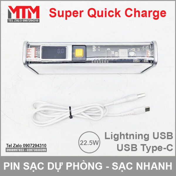 Sạc dự phòng 16000mAh 22.5W - sạc nhanh 2 chiều QC PD 11