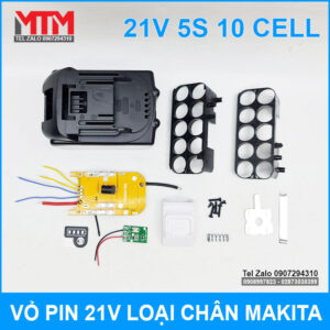 Vỏ pin Makita 18V 21V 10 cell kèm báo pin mạch sạc bảo vệ 80A 11