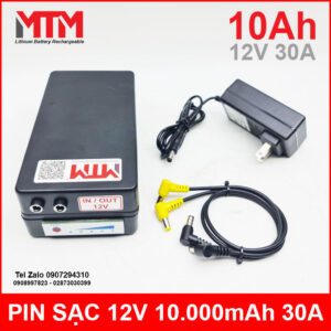 Box pin sạc lithium 12V 10000mAh 30A MTM 13