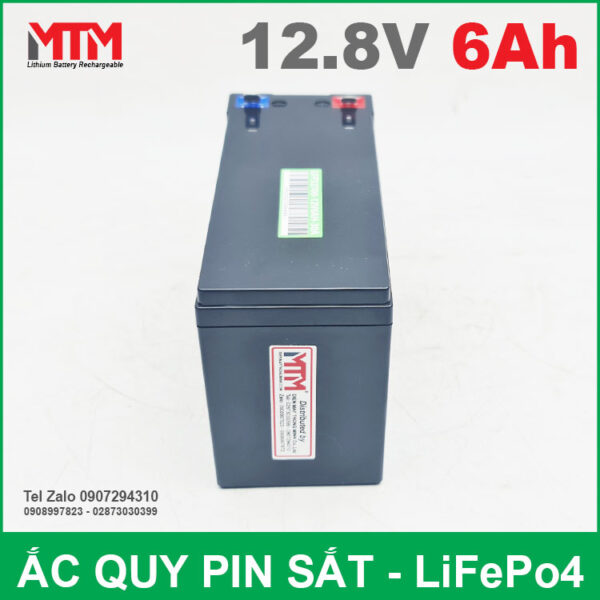 Bình ắc quy pin sắt LiFePo4 12V 6Ah 30A 6