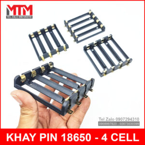 Khay pin 18650 SMT SMD chân đồng 4 cell loại tốt 14