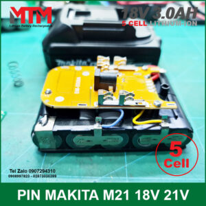 Pin Makita 18V 3.0Ah 5 cell - mạch bảo vệ 5S 80A 21