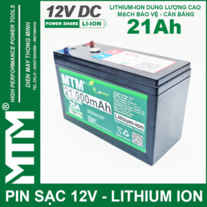 Pin đèn quạt tích điện 12V 21000mAh MTM - chống nước 14