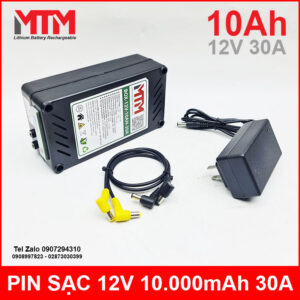 Box pin sạc lithium 12V 10000mAh 30A MTM 12