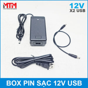 Box pin lithium 12V 18Ah 15A cổng USB 18