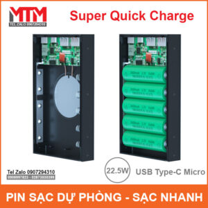 Pin dự phòng 10000mAh sạc nhanh không dây 5 Cell 19