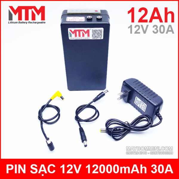 Box pin sạc lithium 12V 12000mAh 30A MTM 3