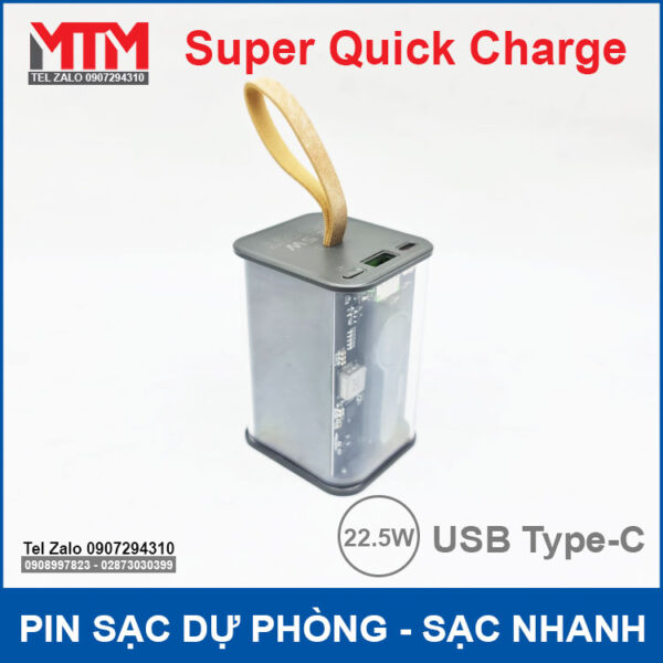 Sạc dự phòng 16000mAh 4 cell 22.5W - sạc nhanh 2 chiều QC PD 9