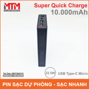 Pin dự phòng 10000mAh sạc nhanh không dây 5 Cell 25