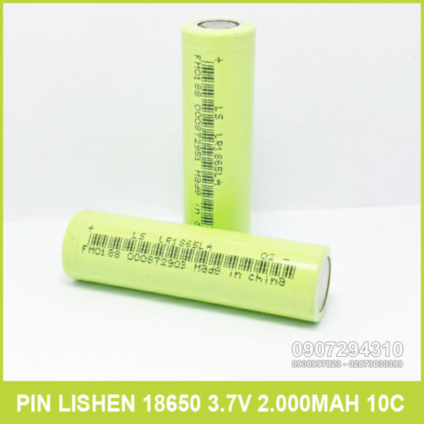 Pin 18650 2000mAh 3.7V 10C Lishen xanh 9