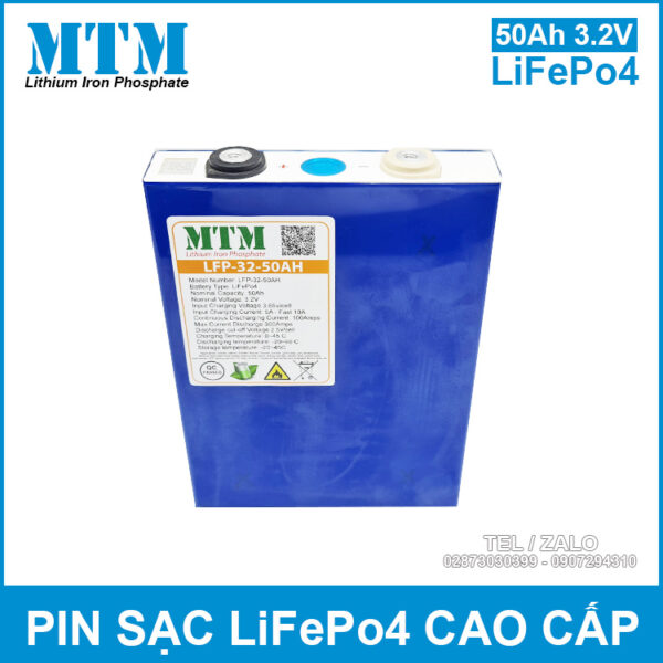 Pin sắt LiFePo4 3.2V 50Ah MTM 2