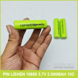 Pin 18650 2000mAh 3.7V 10C Lishen xanh 18