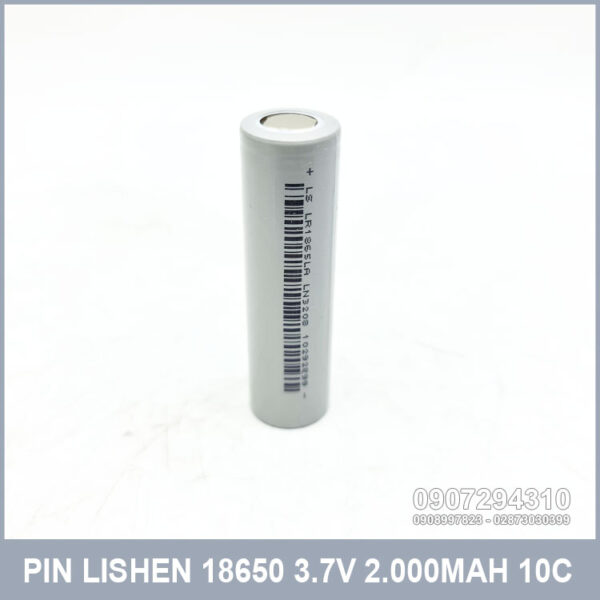 Pin 18650 2000mAh 3.7V 10C Lishen xám 10