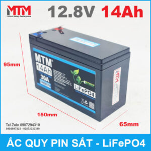 Bình ắc quy pin sắt LiFePo4 12V 14Ah 30A 11