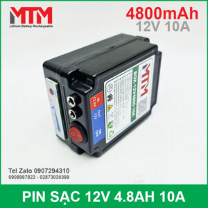 Box pin sạc lithium 12V 4800mAh 10A MTM kèm sạc 13