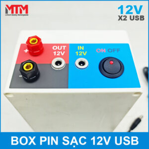 Box pin lithium 12V 18Ah 15A cổng USB 16