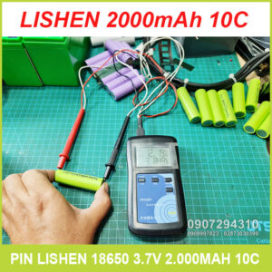 Pin 18650 2000mAh 3.7V 10C Lishen xanh 16