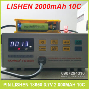 Pin 18650 2000mAh 3.7V 10C Lishen xanh 15