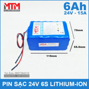 Pin sạc 24V 6Ah 15A 6S MTM 14