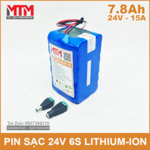 Pin sạc 24V 7.8Ah 15A 6S MTM 13