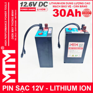 Box pin sạc lithium 12V 30000mAh 30A MTM kèm sạc 21