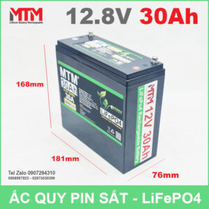 Bình ắc quy pin sắt LiFePo4 12V 30Ah 30A 14