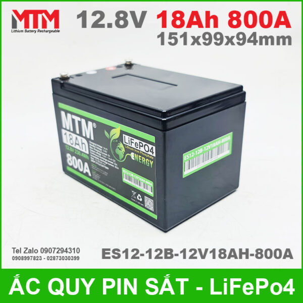 Bình ắc quy pin xe máy 12.8V 18Ah 800A MTM ES12-12B-12V18AH-800A 4